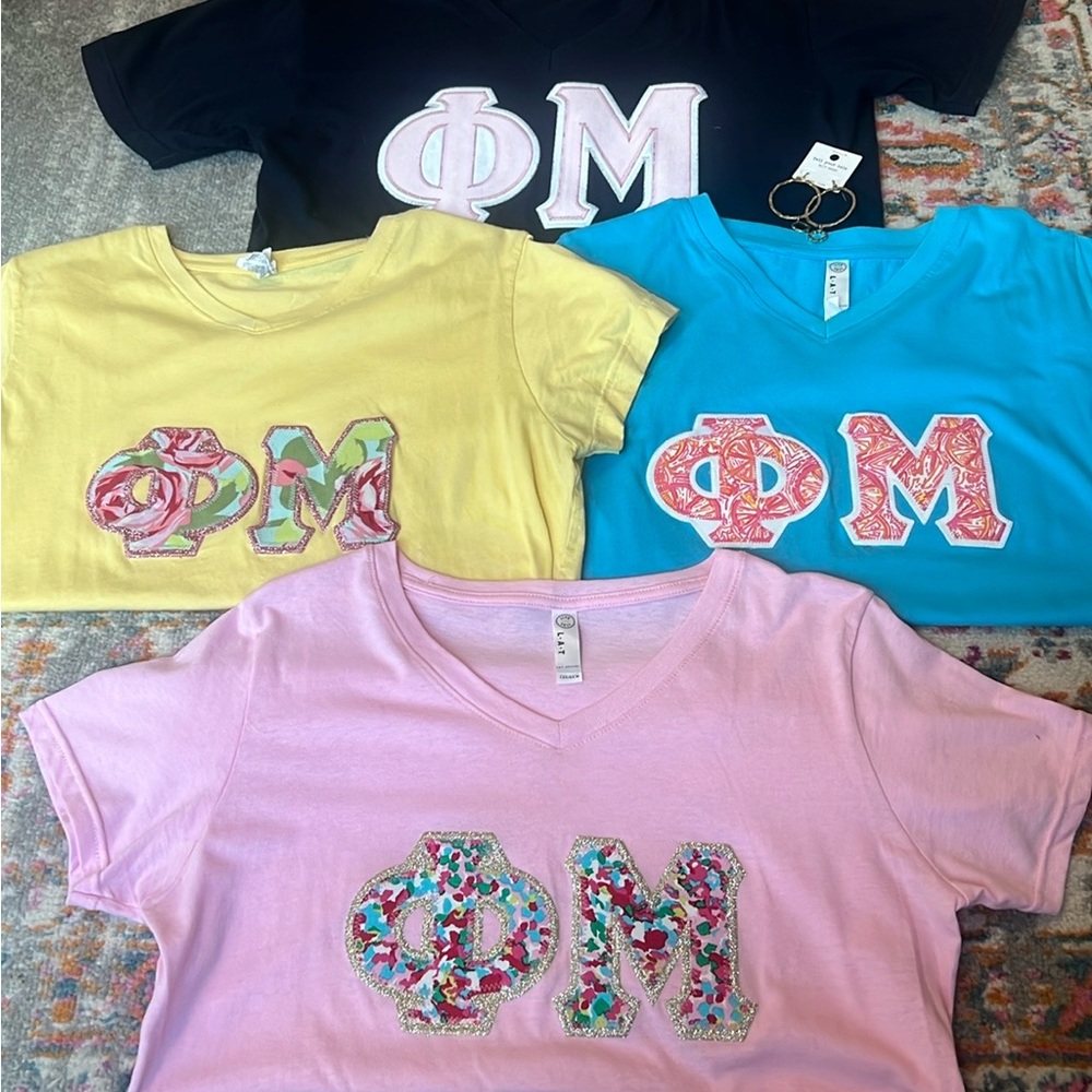 Phi Mu Letter Shirts